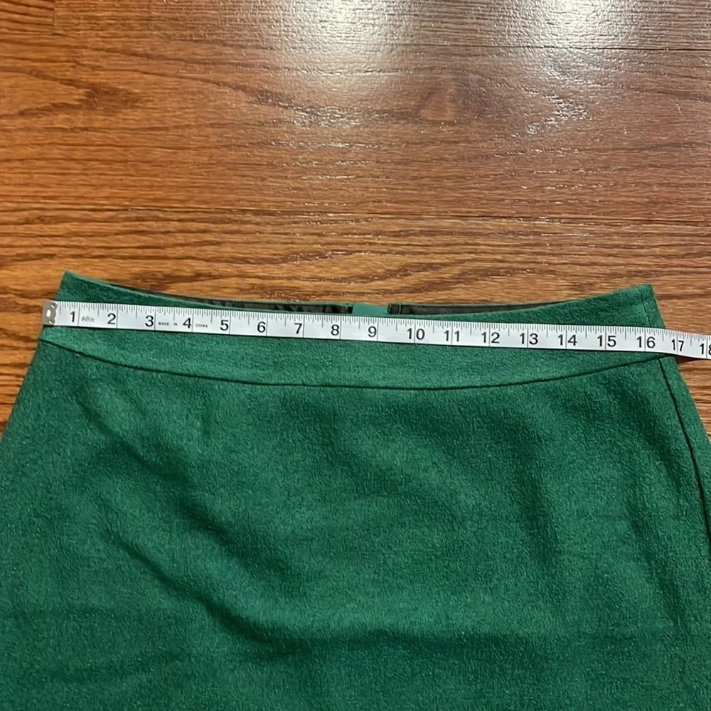 Banana Republic women’s wool rayon mini skirt emerald green expose zipper 8